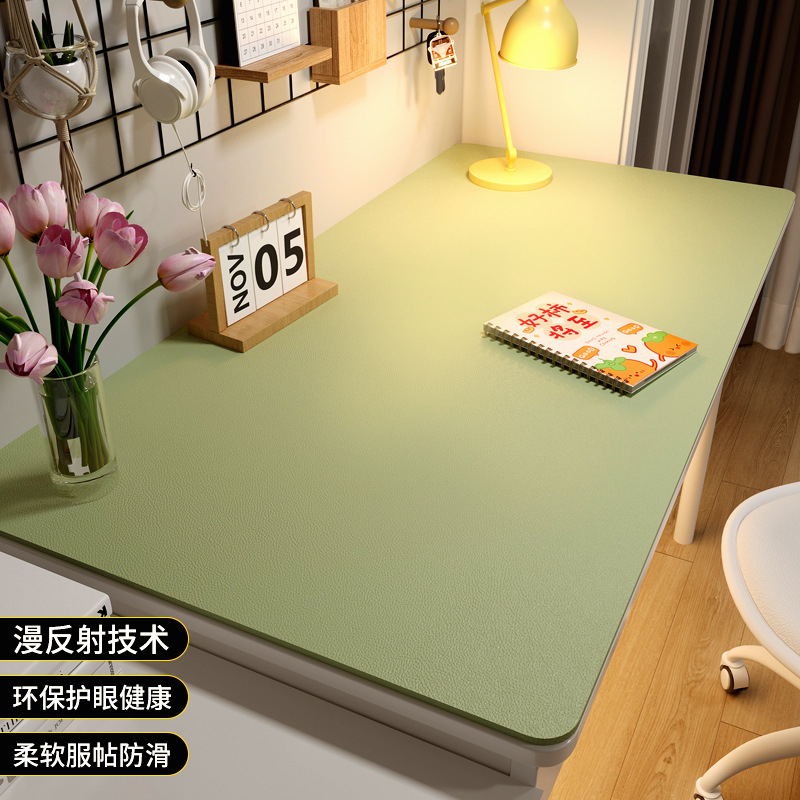 Desk Setup Cozy - แผ่นรองโต๊ะป้องกันดวงตาแบบเป็นมิตรกับสิ่งแวดล้อม, แผ่นรองโต๊ะหนังสีพื้นสำหรับนักเรียน, ผ้าปูโต๊ะกันน้ำมัน, กันลื่น