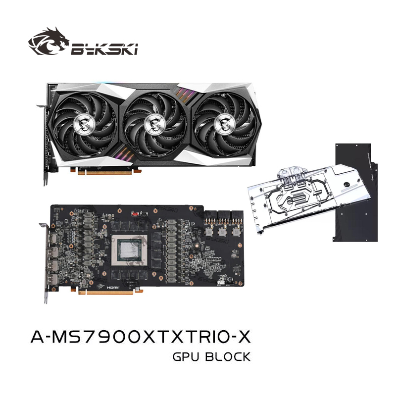 Amd Vga Rx 7900 Xtx - บล็อกน้ำ Bykski A-MS7900XTXTRIO-X สำหรับ MSI AMD