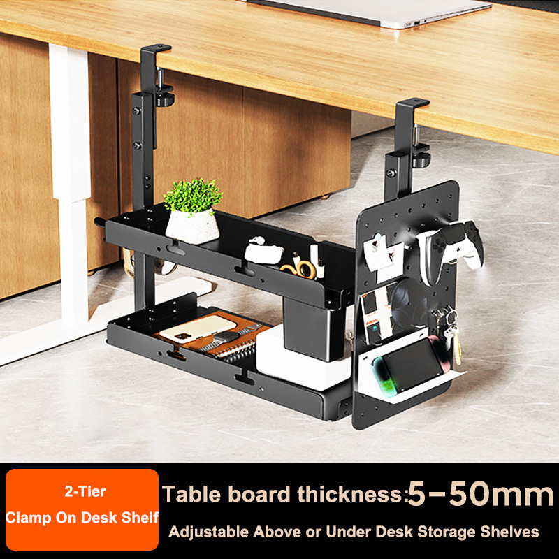 Desk Setup Study - ชั้นวางของแบบหนีบขอบโต๊ะ 2 ชั้น ขนาด 14 นิ้ว