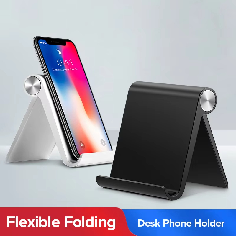 Desk Setup Table - ที่วางโทรศัพท์แบบพับได้อเนกประสงค์ ที่วางโทรศัพท์แบบตั้งโต๊ะแบบพกพา ปรับได้ ใช้ได้กับโทรศัพท์มือถือและแท็บเล็ตส่วนใหญ่