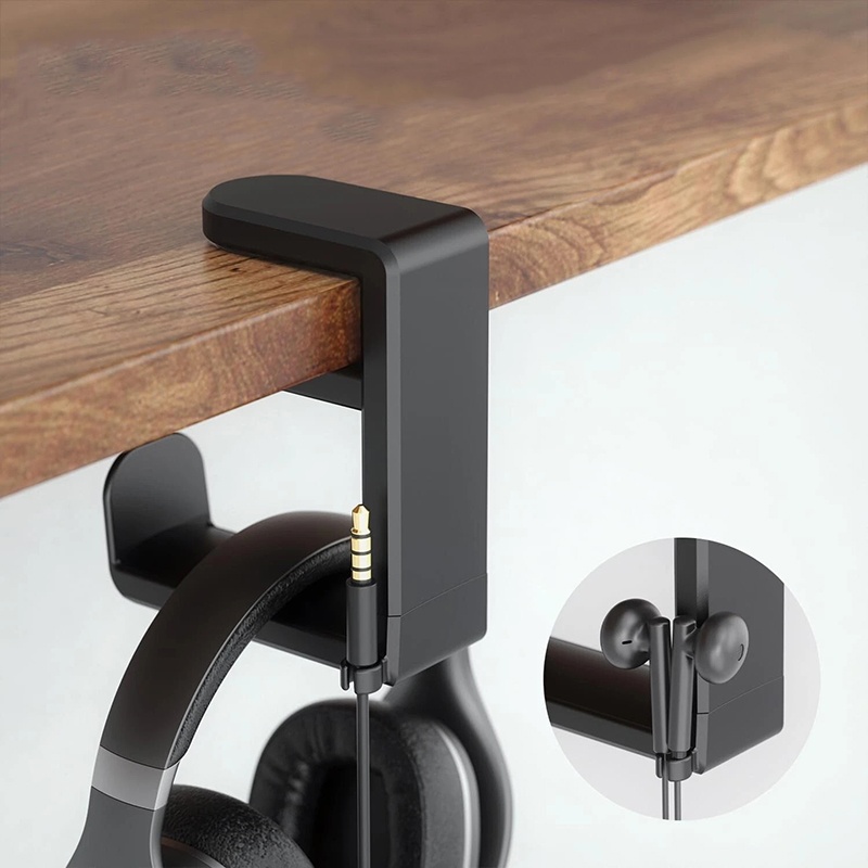 Desk Setup Table - ยูนิเวอร์แซล เดสก์ท็อป 360 ° ขาตั้งหูฟังแบบหมุนได้ ที่วางหูฟังปรับระดับได้