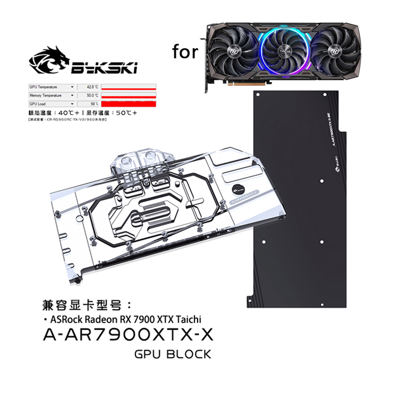 Amd Vga Rx 7900 Xtx - Bykski Water Block ใช้สําหรับ ASRock AMD
