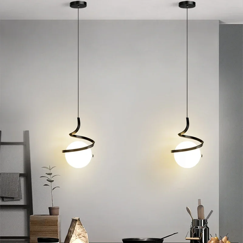 Desk Setup White - ข้างเตียงนอน LED ที่ห้อยไฟแบบนอร์ดิกสำหรับแขวนตกแต่งบ้านโคมไฟแขวนโต๊ะทานอาหารในร่ม