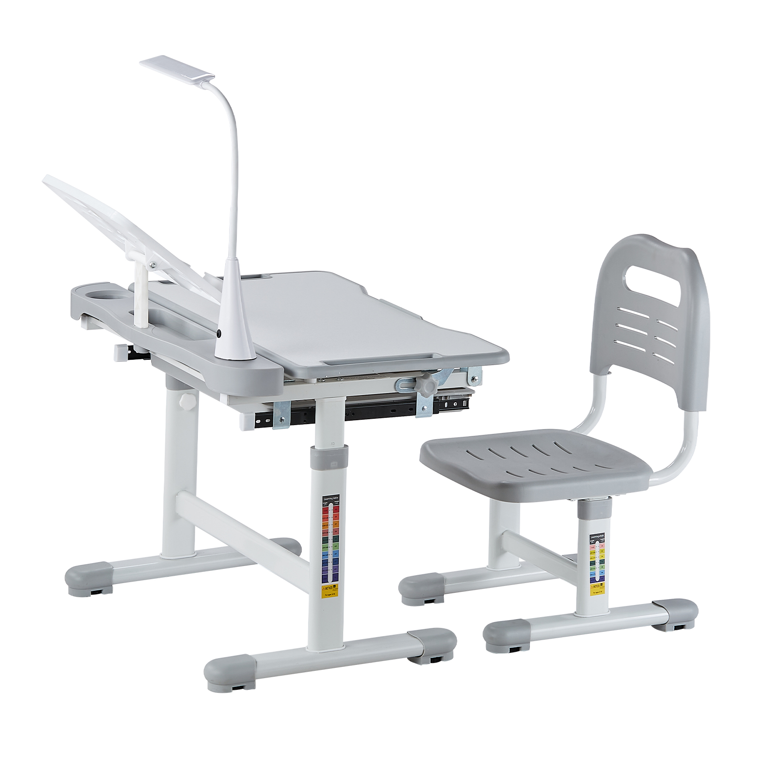 Desk Setup Kit - ชุดโต๊ะและเก้าอี้เรียนสำหรับเด็ก SucceBuy พร้อมโคมไฟตั้งโต๊ะ ปรับความสูงได้ เหมาะสำหรับห้องนอนและห้องเรียน