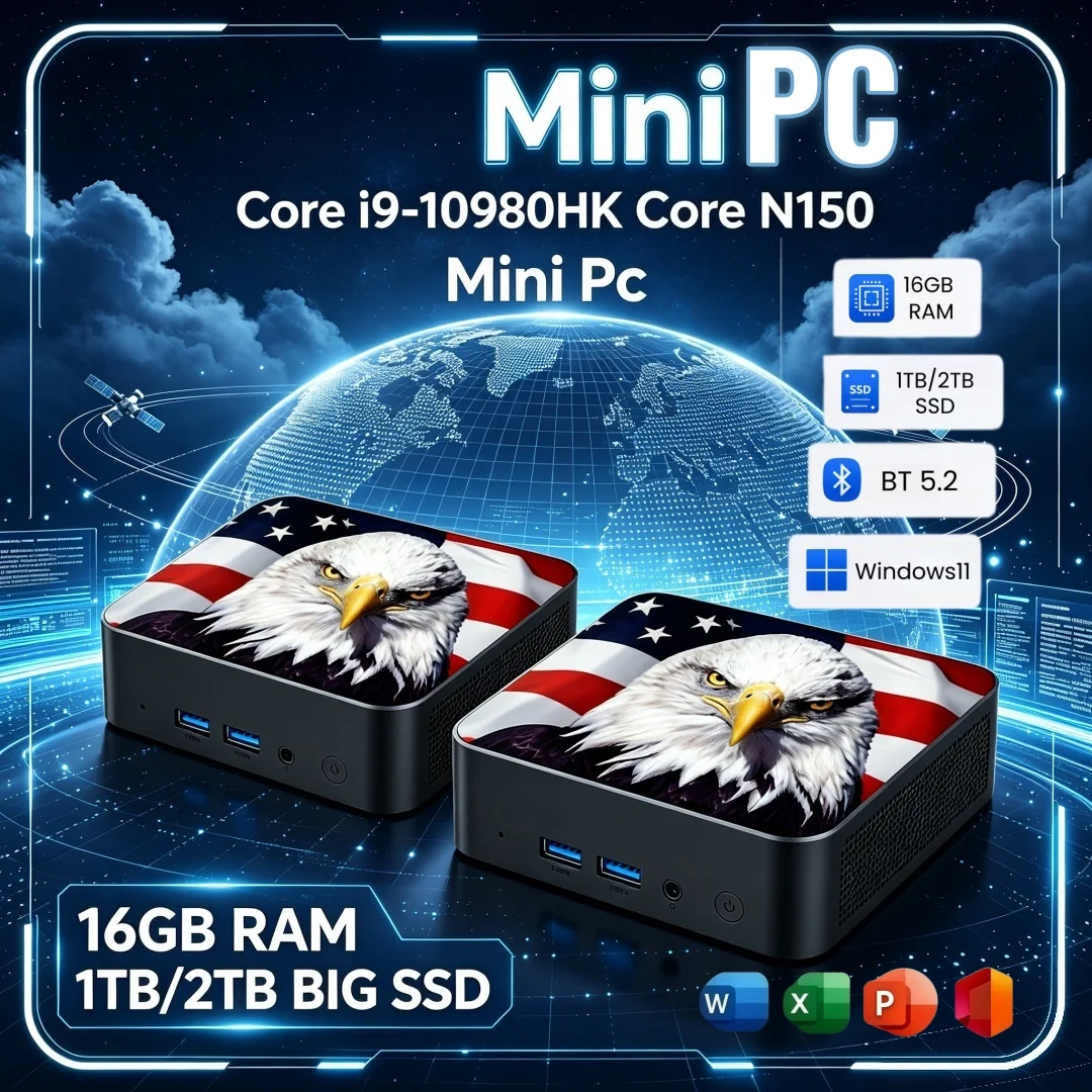 Desk Setup Study - มินิพีซีสำหรับโต๊ะทำงานสไตล์อเมริกัน Core N150 I9-10980HK Windows11 ดีไซน์โดดเด่น