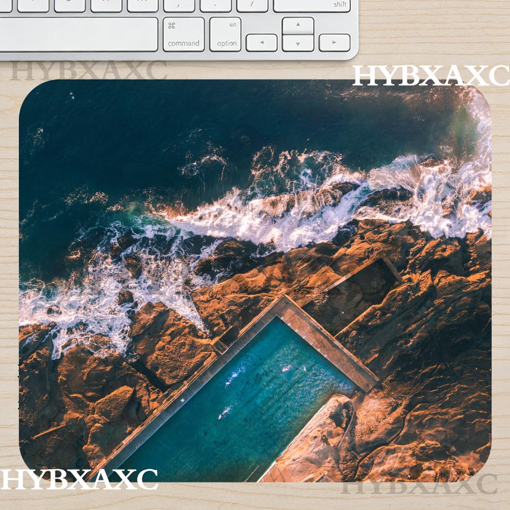 Desk Setup Photography - แผ่นรองเมาส์ HYBXAXC ลายคลื่นทะเล, แผ่นรองโต๊ะลายภาพถ่ายธรรมชาติทะเลสีเทอร์ควอยซ์ สำหรับสำนักงานหรือบ้าน, แผ่นรองเมาส์ทันสมัยสำหรับการใช้งานในที่ทำงาน