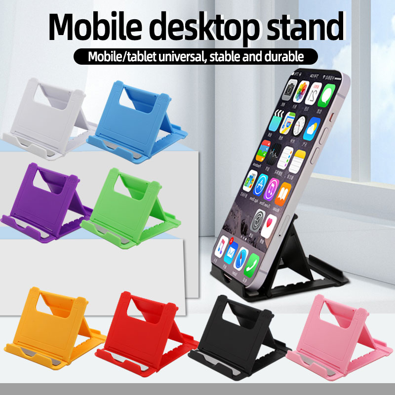 Desk Setup Kit - ขาตั้งโทรศัพท์พลาสติกแบบพับได้อเนกประสงค์ขนาดเล็ก ขาตั้งแท็บเล็ต ชุดรวม 8 สี ใช้ได้กับโทรศัพท์ทุกรุ่น