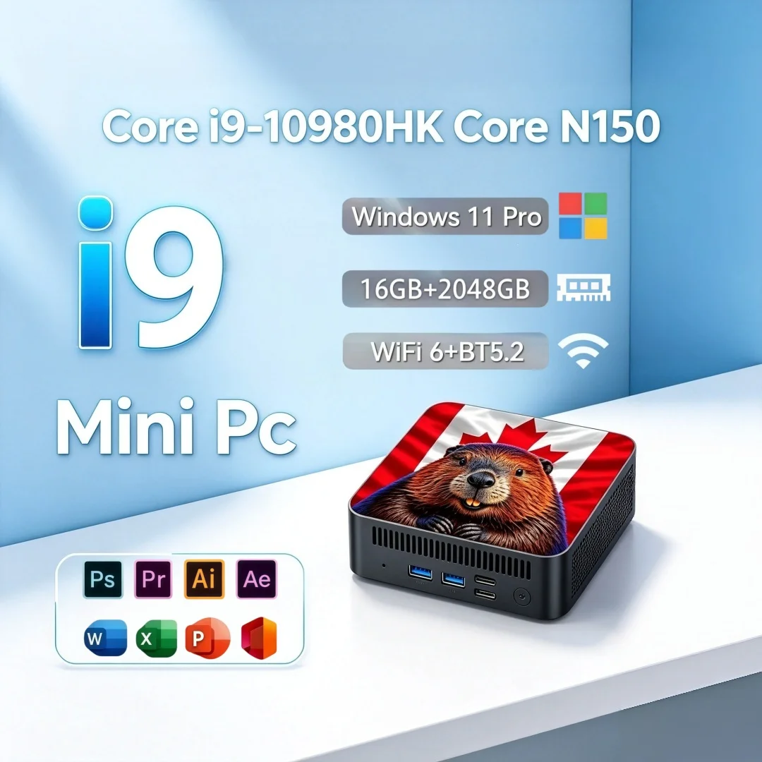 Desk Setup Study - มินิพีซี คอมพิวเตอร์ตั้งโต๊ะสไตล์แคนาดา สำหรับสำนักงาน Core N150 I9-10980HK