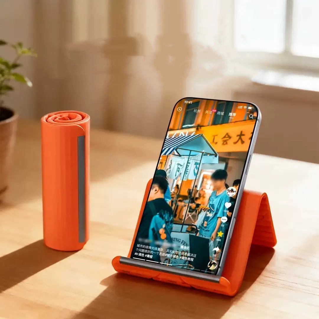Desk Setup Table - ขาตั้งโทรศัพท์แบบพกพาซิลิโคนสำหรับวางบนโต๊ะ แท็บเล็ต แล็ปท็อป ดีไซน์สร้างสรรค์ ยืดหยุ่น พับได้
