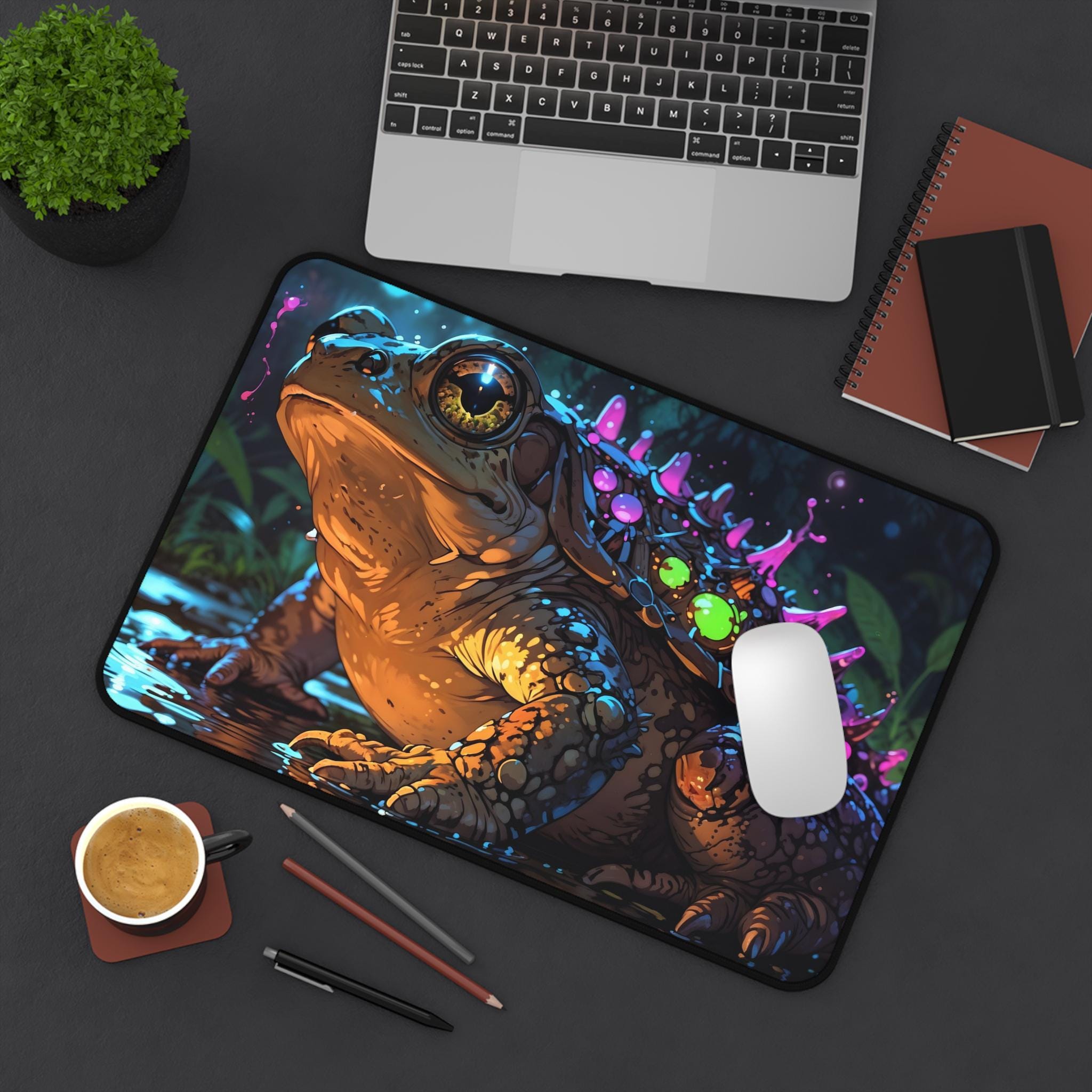 แผ่นรองโต๊ะกบสวรรค์น่ารัก - แผ - Desk Setup Workspace บทวิจารณ์และราคา