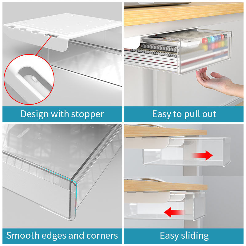 ระบบลิ้นชักซ่อนใต้โต๊ะ ติดตั้ง - Desk Setup Study บทวิจารณ์และราคา