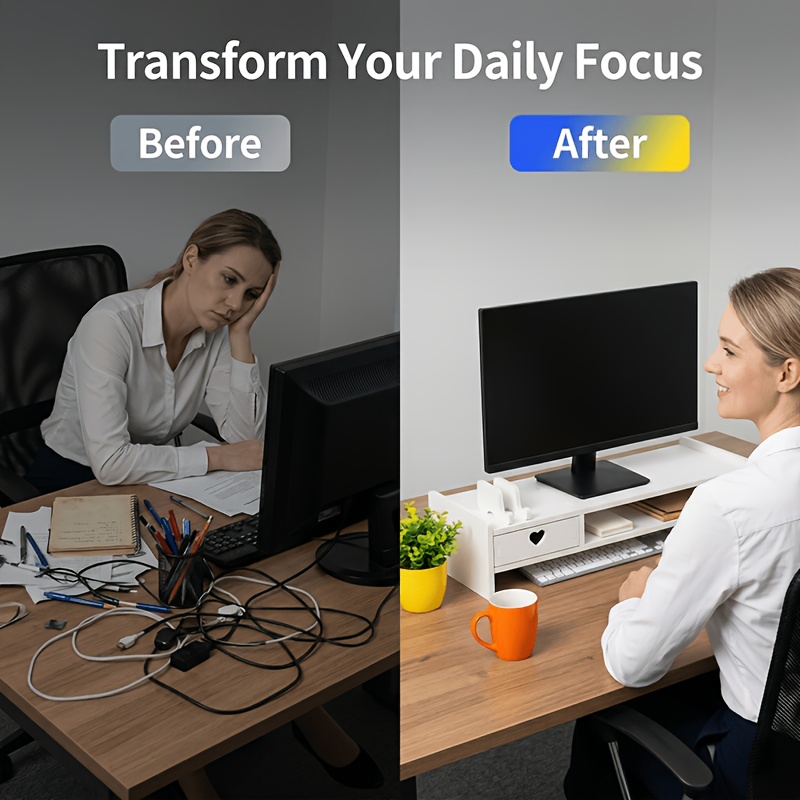 ขาตั้งจอคอมพิวเตอร์ PVC สีขาวแ - Desk Setup White บทวิจารณ์และราคา