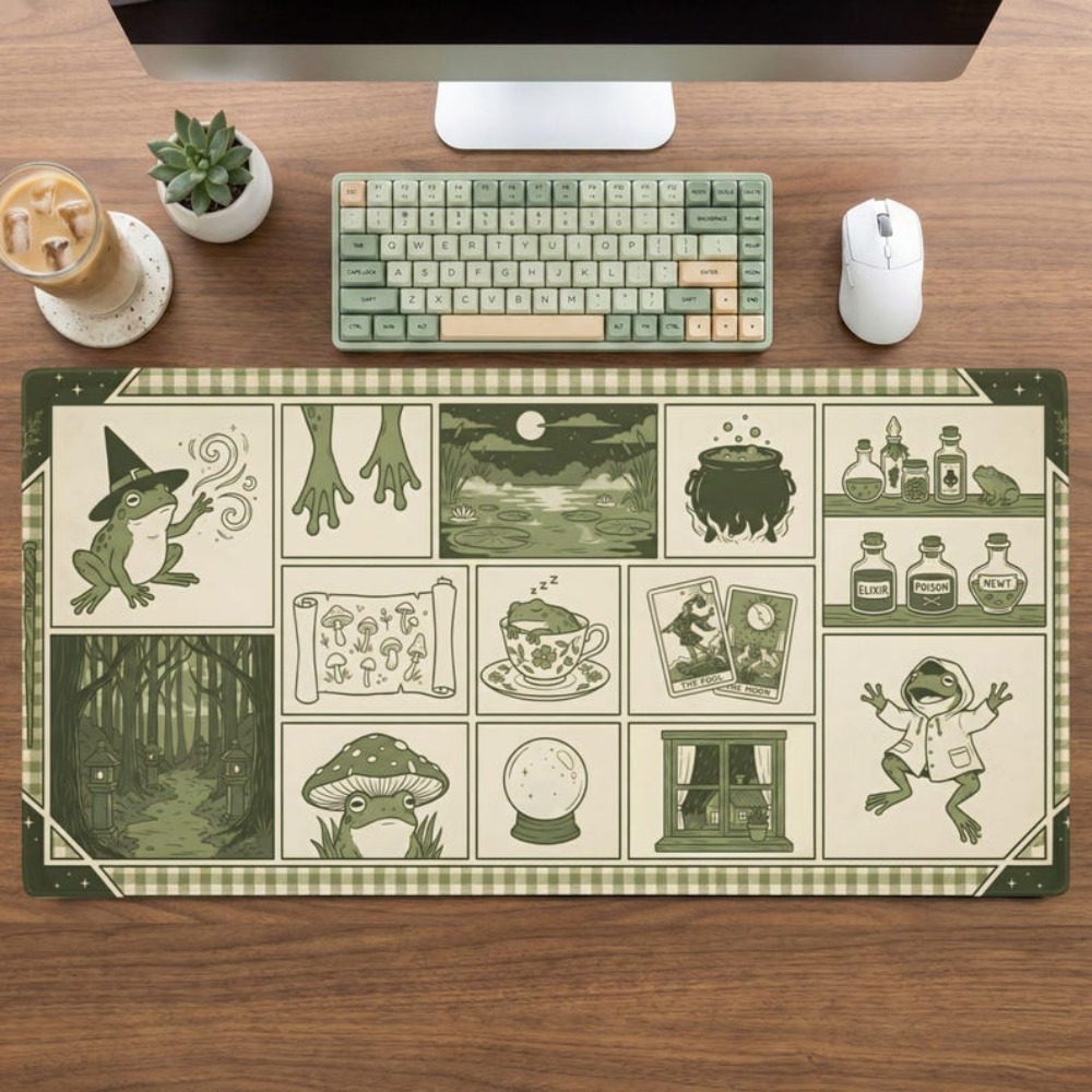 แผ่นรองเมาส์ Witchy Frog Apoth - Desk Setup Aesthetic บทวิจารณ์และราคา