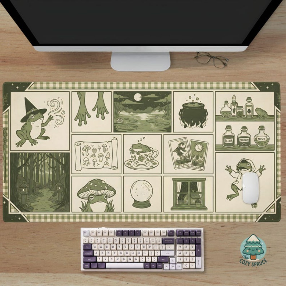 แผ่นรองเมาส์ Witchy Frog Apoth - Desk Setup Aesthetic บทวิจารณ์และราคา