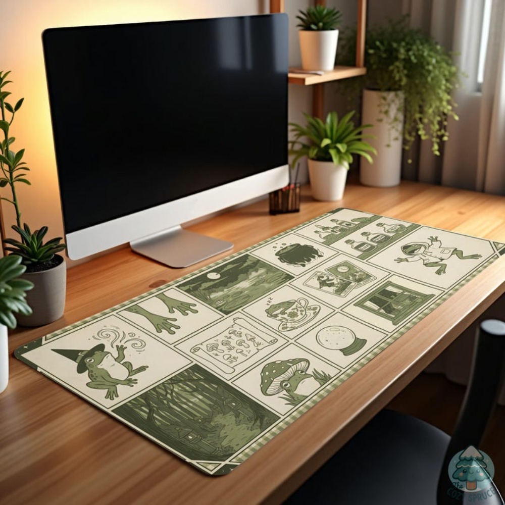แผ่นรองเมาส์ Witchy Frog Apoth - Desk Setup Aesthetic บทวิจารณ์และราคา