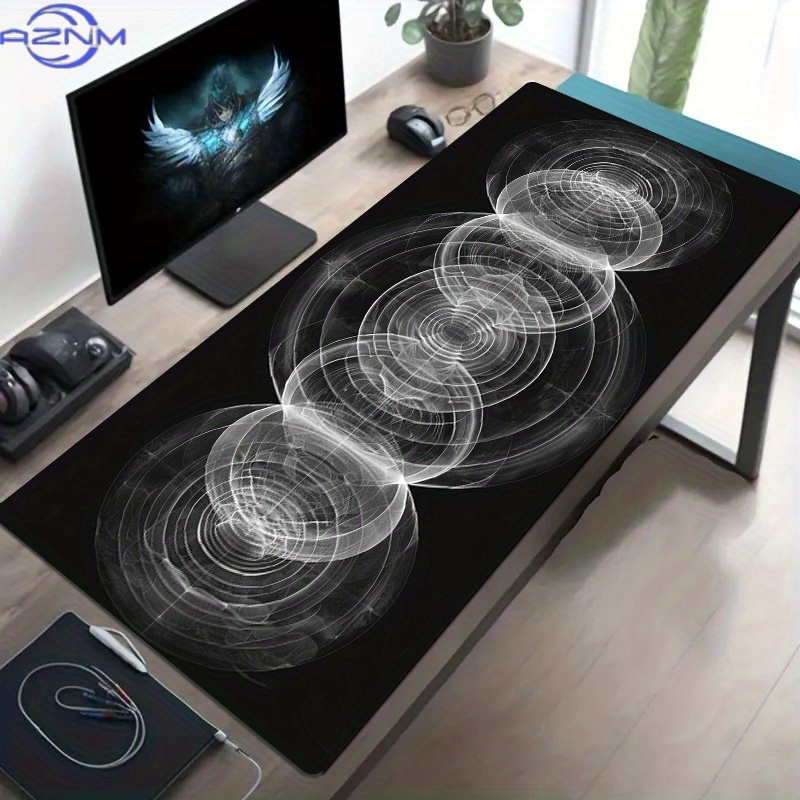 แผ่นรองเมาส์ลายเกลียวสีดำและสี - Desk Setup Workspace บทวิจารณ์และราคา