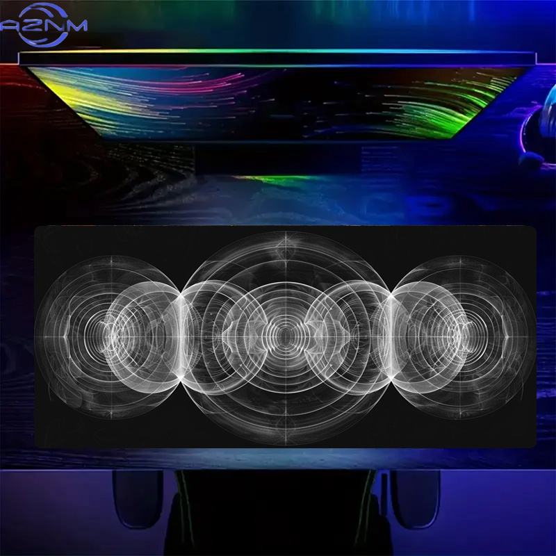 แผ่นรองเมาส์ลายเกลียวสีดำและสี - Desk Setup Workspace บทวิจารณ์และราคา