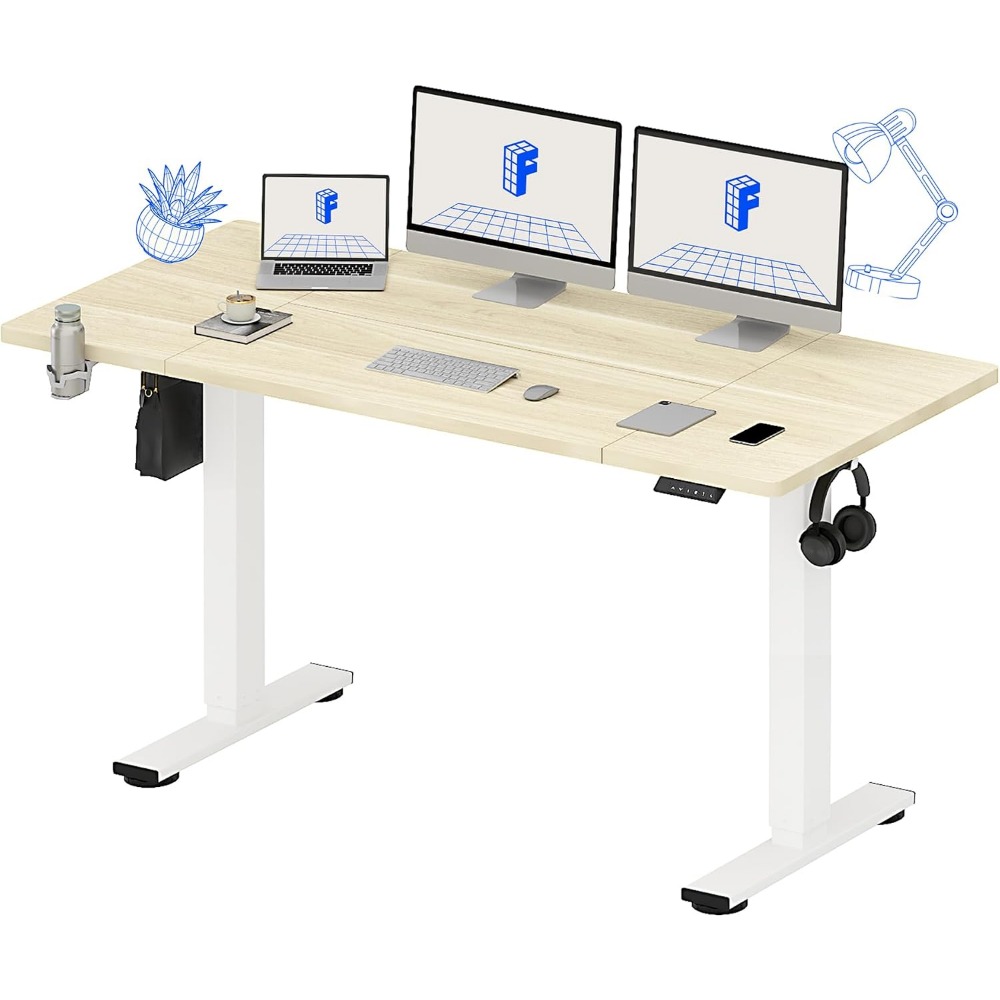 FLEXISPOT โต๊ะยืนไฟฟ้าขนาด 63x - Desk Setup White บทวิจารณ์และราคา