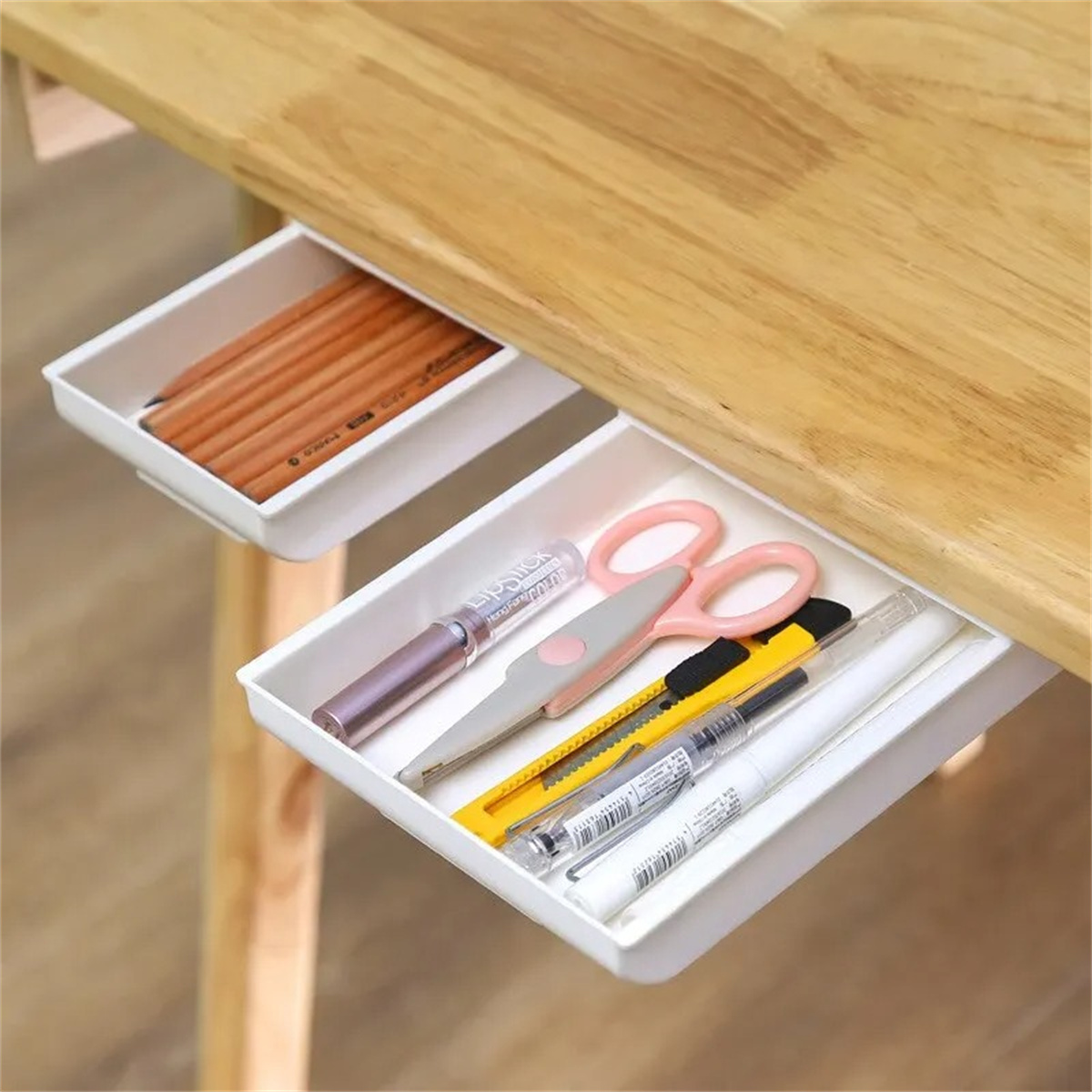 กล่องเก็บของแบบมีกาวในตัว สีขา - Desk Setup White บทวิจารณ์และราคา
