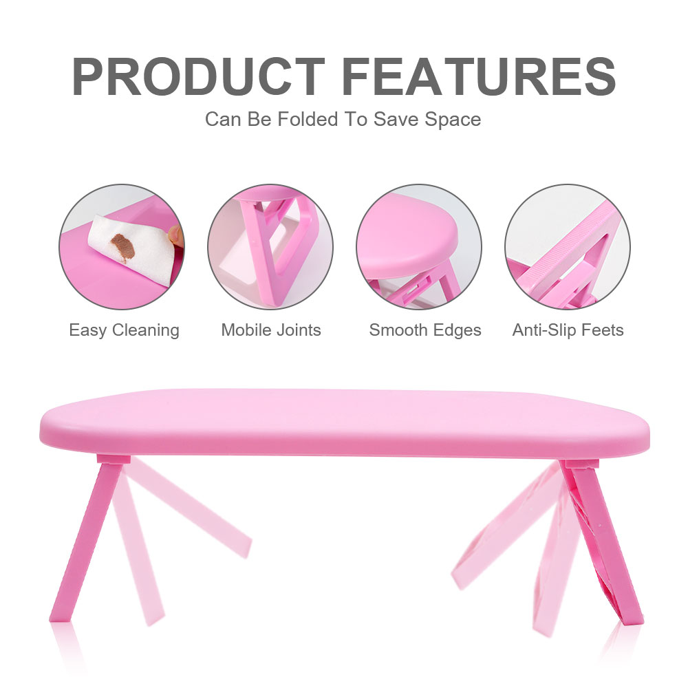สีชมพู/สีขาวแบบพกพาออกแบบเล็บห - Desk Setup White บทวิจารณ์และราคา