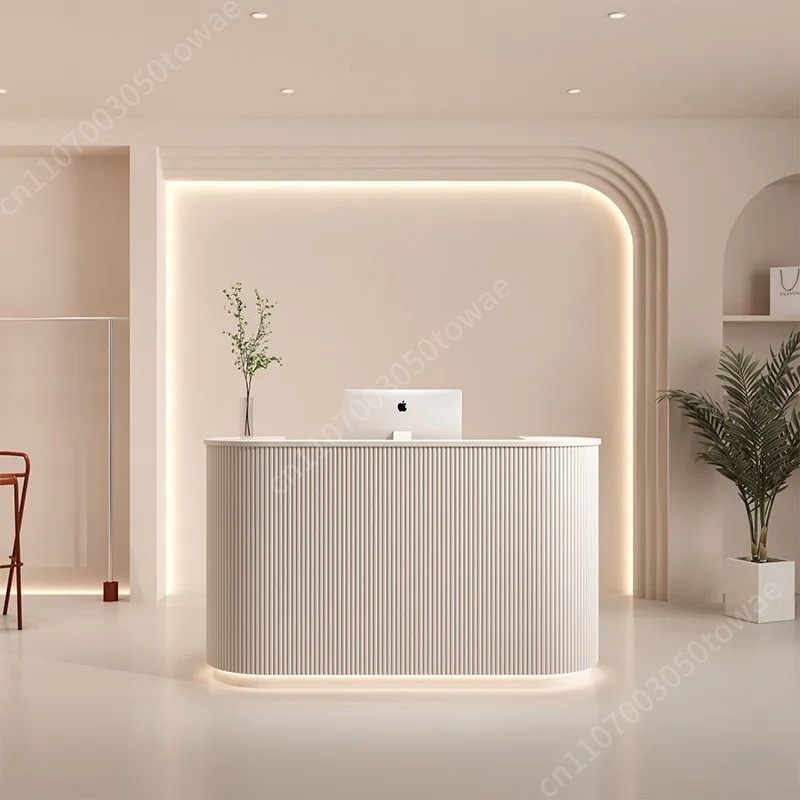 เคาน์เตอร์ต้อนรับโค้งแนวตั้งลา - Desk Setup White บทวิจารณ์และราคา