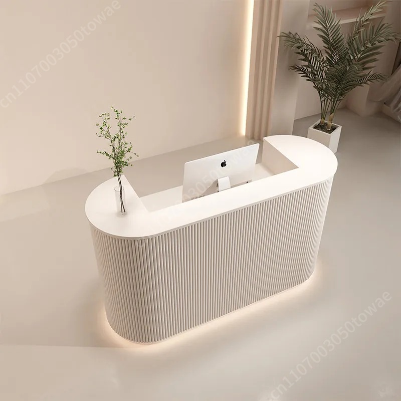 เคาน์เตอร์ต้อนรับโค้งแนวตั้งลา - Desk Setup White บทวิจารณ์และราคา