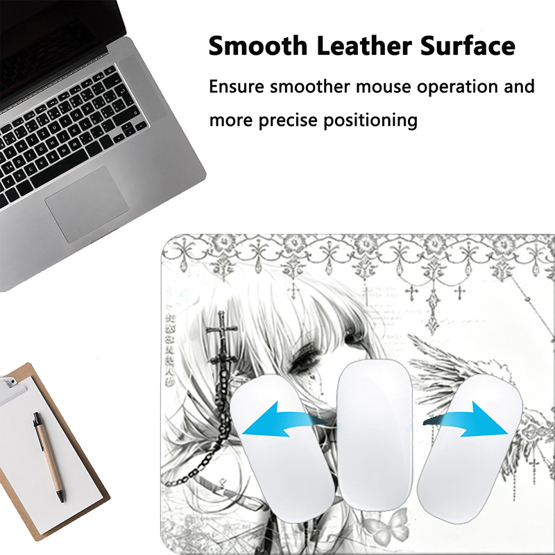 แผ่นรองเมาส์หนังสีดำสีขาวอะนิเ - Desk Setup Aesthetic บทวิจารณ์และราคา