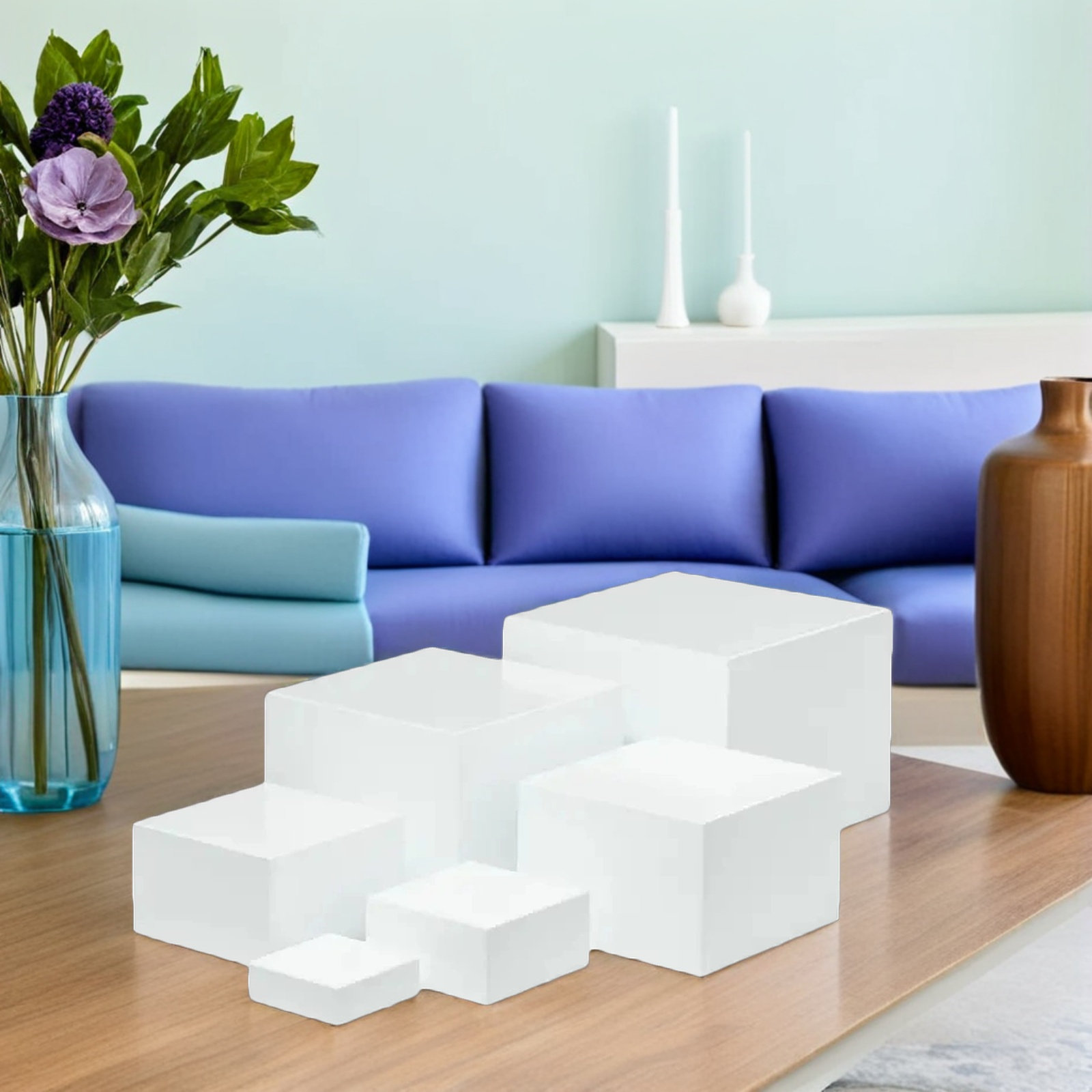 ชั้นวางของพลาสติกสีขาว 6 ชิ้น  - Desk Setup White บทวิจารณ์และราคา