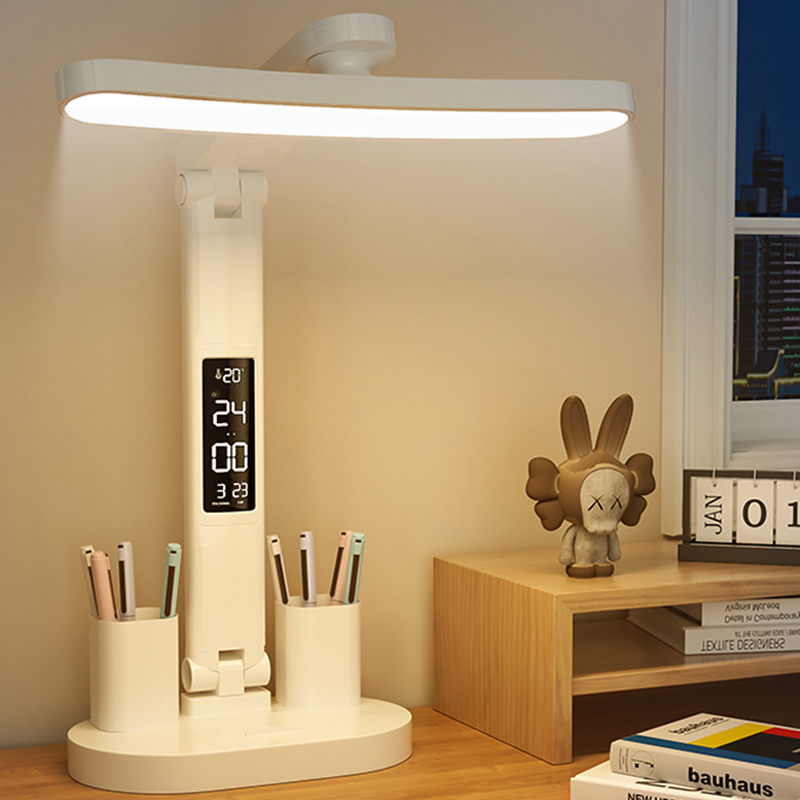 นาฬิกา LED โคมไฟตั้งโต๊ะ USB ช - Desk Setup Study บทวิจารณ์และราคา