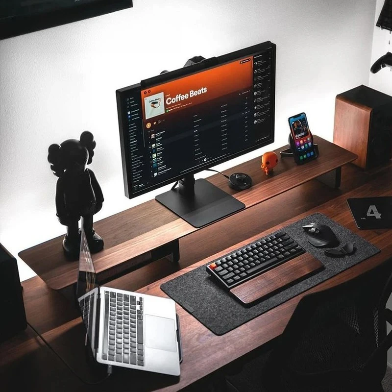 Solid Walnut Monitor Stand-Erg - Desk Setup Workspace บทวิจารณ์และราคา