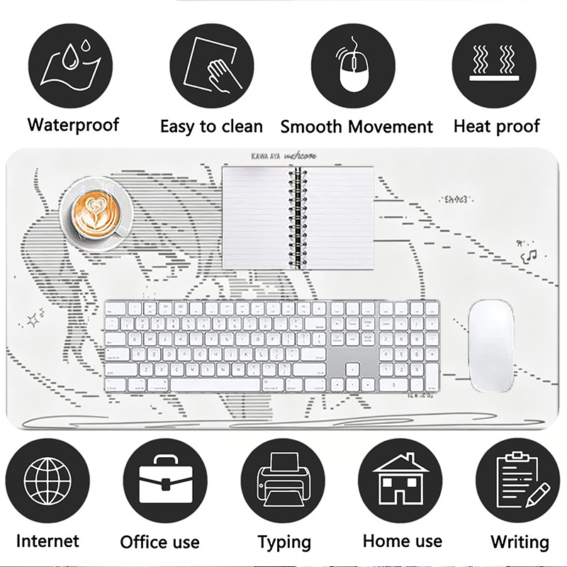 แผ่นรองเมาส์หนังลายการ์ตูนอนิเ - Desk Setup Cozy บทวิจารณ์และราคา